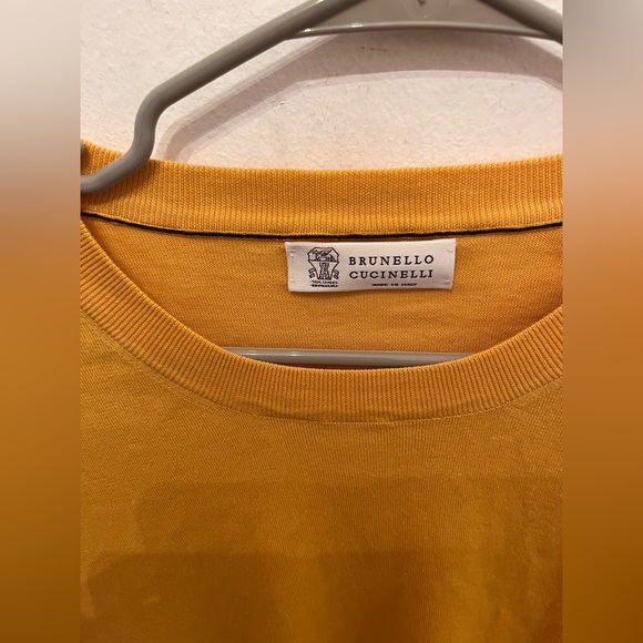 Brunello Cucinelli 100% Cotton Sweater Men's Gold Size 56 - Picture 2 of 5